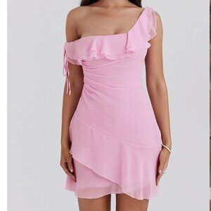 House of CB Kalena Cotton Candy Off Shoulder Mini Dress
